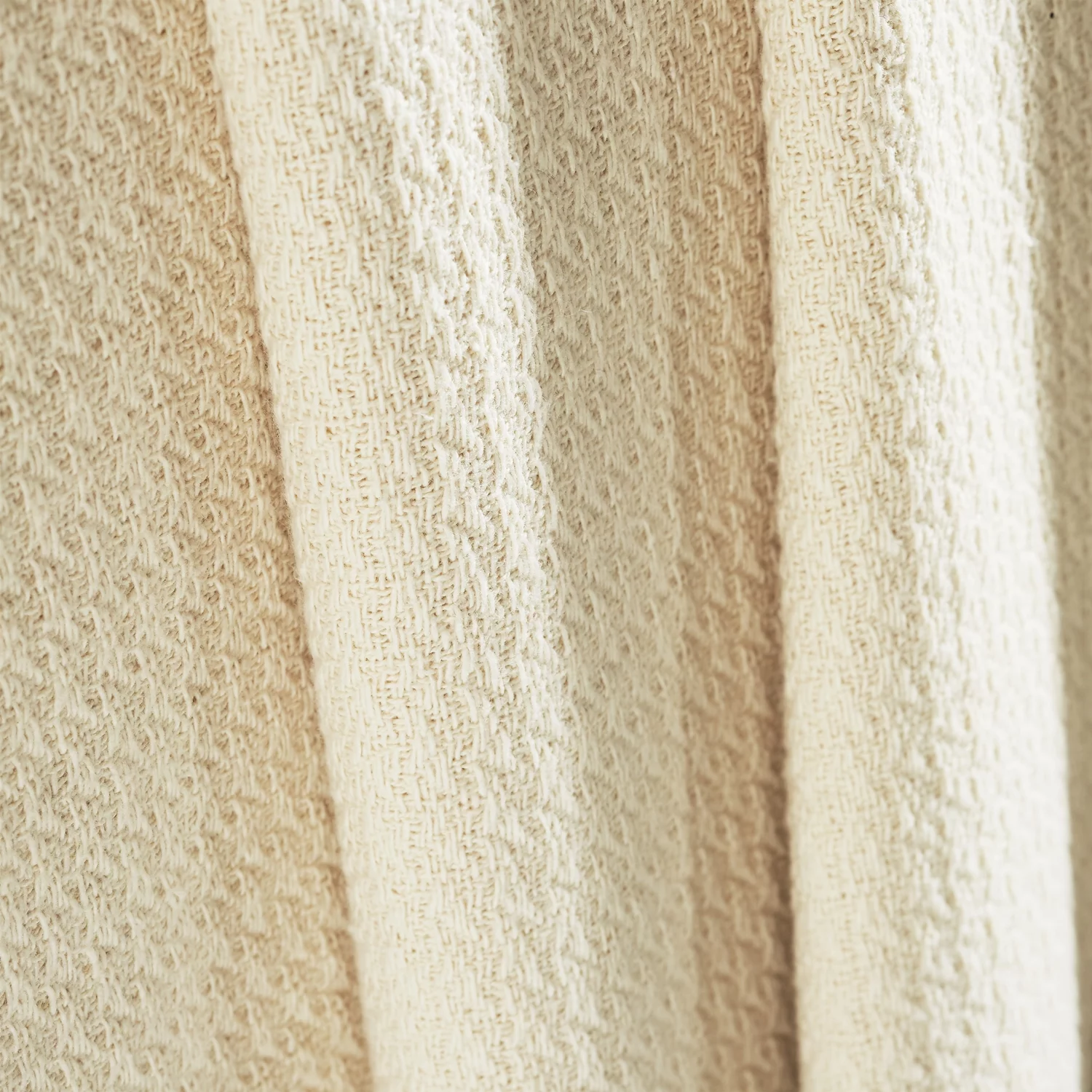 Superior Waffle Weave Knit Cotton Blanket, Twin/ Twin XL, Ivory