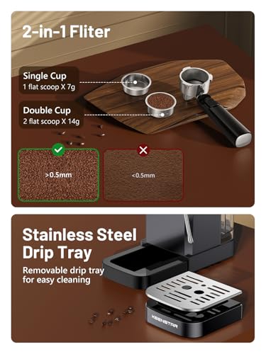 20Bar Espresso Machine with Rapid Cold Brew, Hot & Iced Coffee Machine, Espresso Maker with Milk Frother Steam Wand