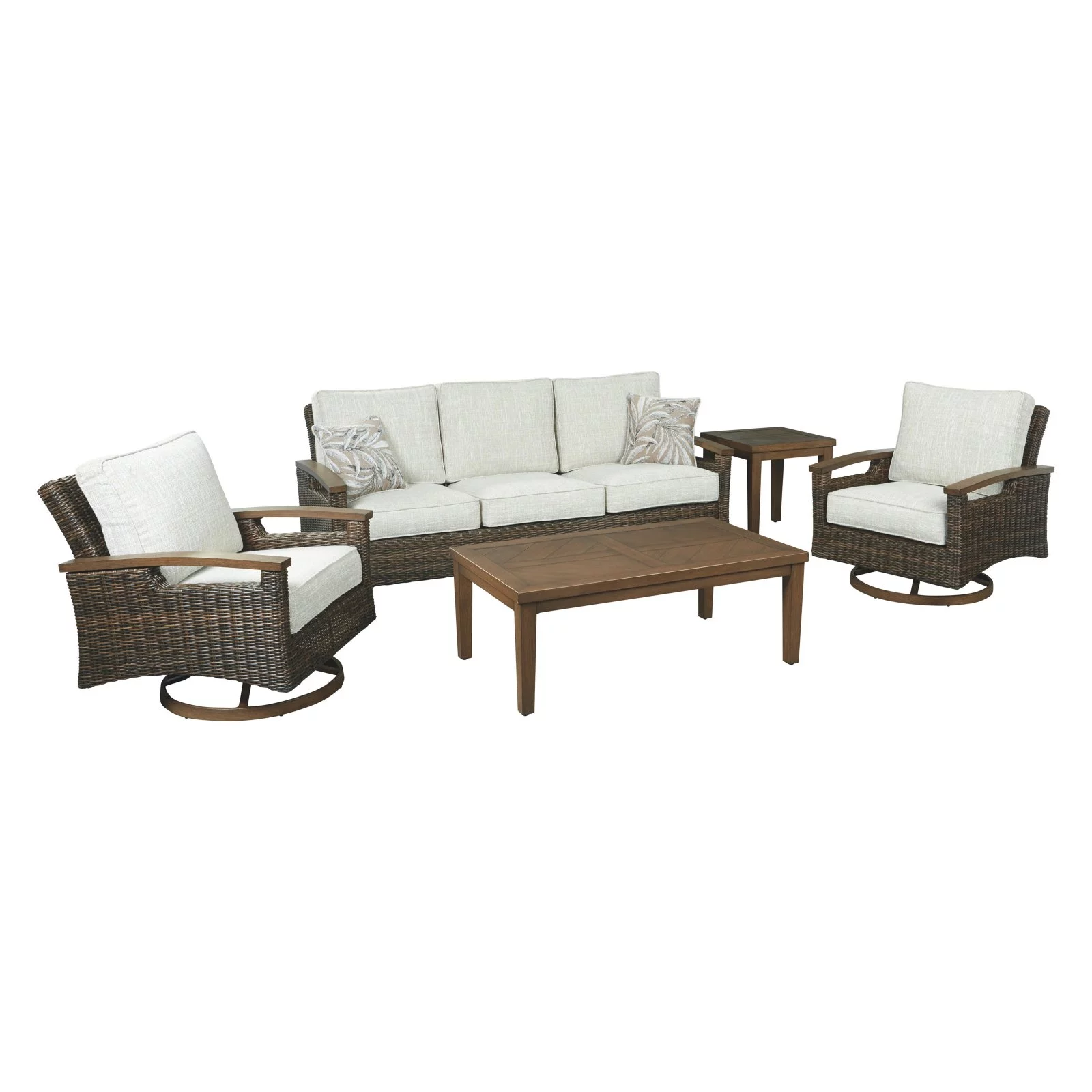 Ashley Furniture Paradise Trail Patio Sofa in Medium Brown