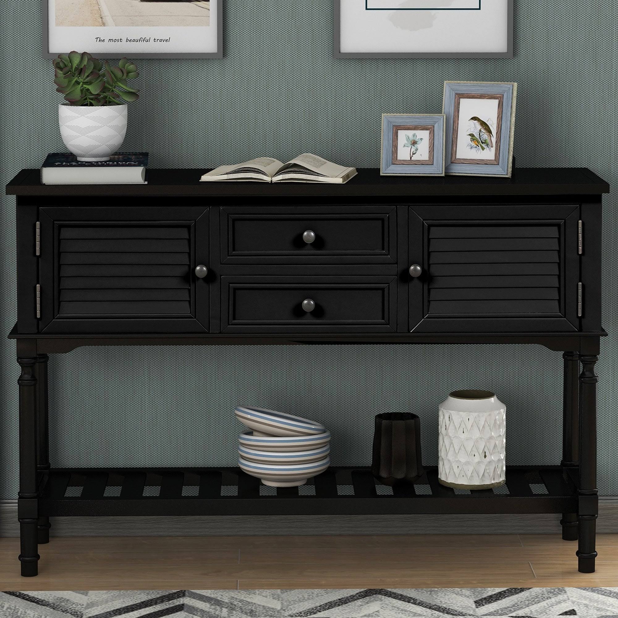 Black 47'' Living Room Modern Sofa Table Console Table