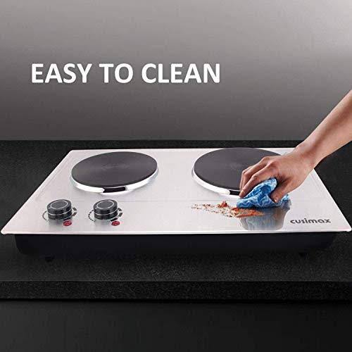 Cusimax Hot Plate , 1800W Electric Double Burner Countertop Cast Iron HEATING Plate