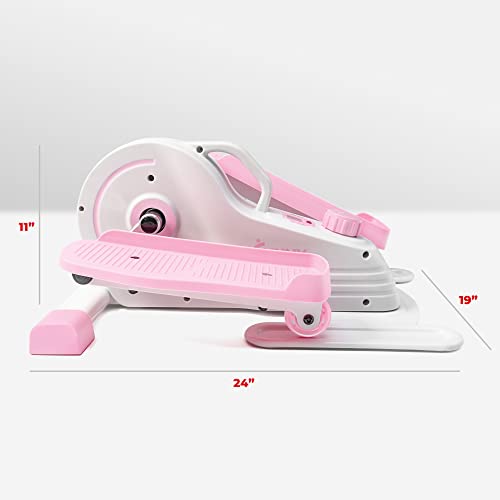 Sunny Health & Fitness Sitting Under Desk Elliptical Exerciser, Portable Pedal Training Machine for Senior Exercise, Peddler for Home Workout