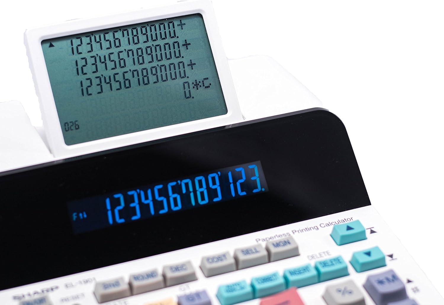 Sharp EL-1901 Paperless Printing Calculator with Check and Correct, 12-Digit LCD Primary Display