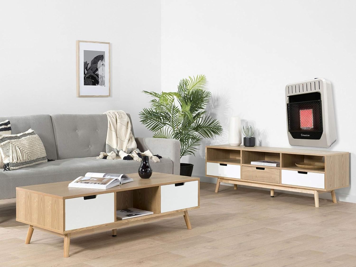 ProCom ML1PHG Ventless Propane Gas Infrared Space Heater with Manual Control for Living Room, Bedroom, Home Office, 10000 BTU