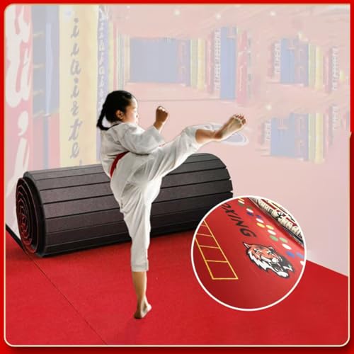 Premium Indoor Gymnastics Track Exercise Mat with Grippy Gym Carpet Top - Sturdy Foam Wrestling Mat for MMA, Cheerleading, and Fitness