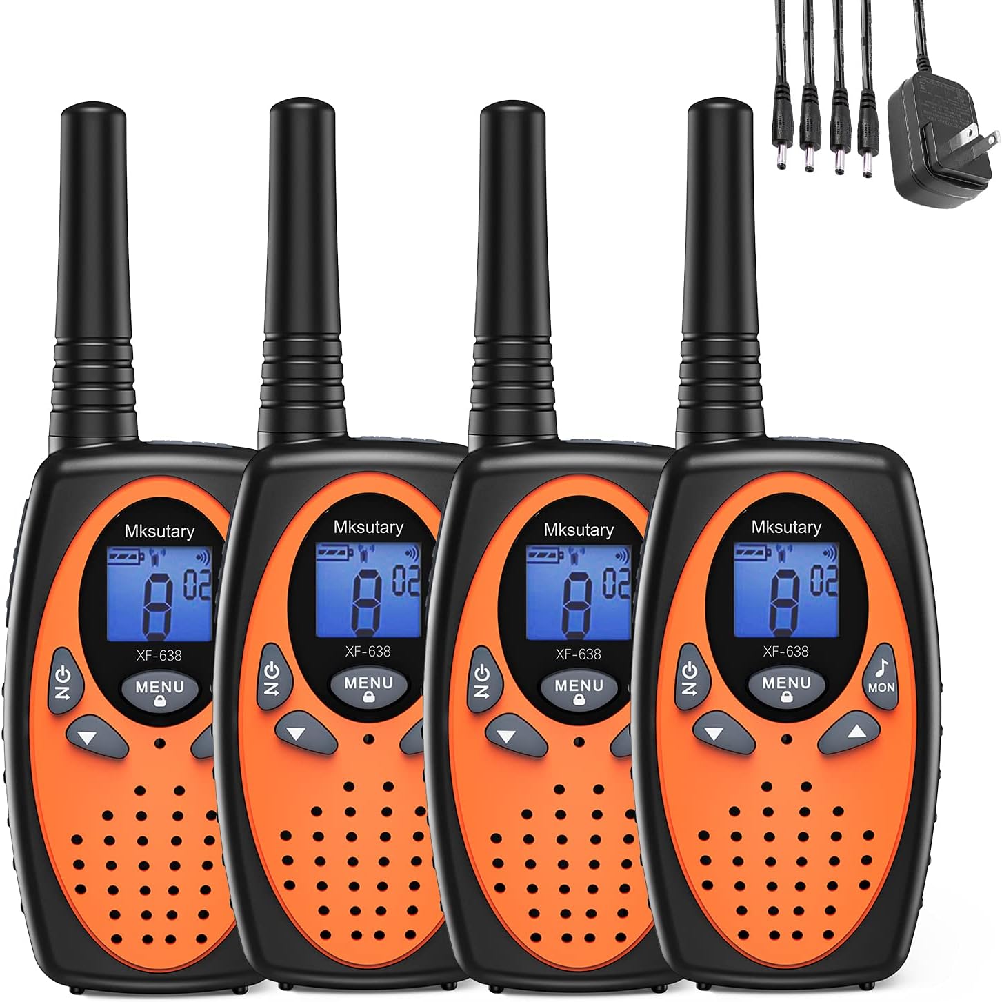 Walkie Talkies 4 Pack Kids Long Range Rechargeable Walkie Talkies 22 CH 3 Miles High Sound Quality 2 Way Radios Walkie Talkies for Kids Boys Girls