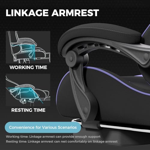GTPLAYER Gaming Chair, Computer Chair with Footrest and Lumbar Support