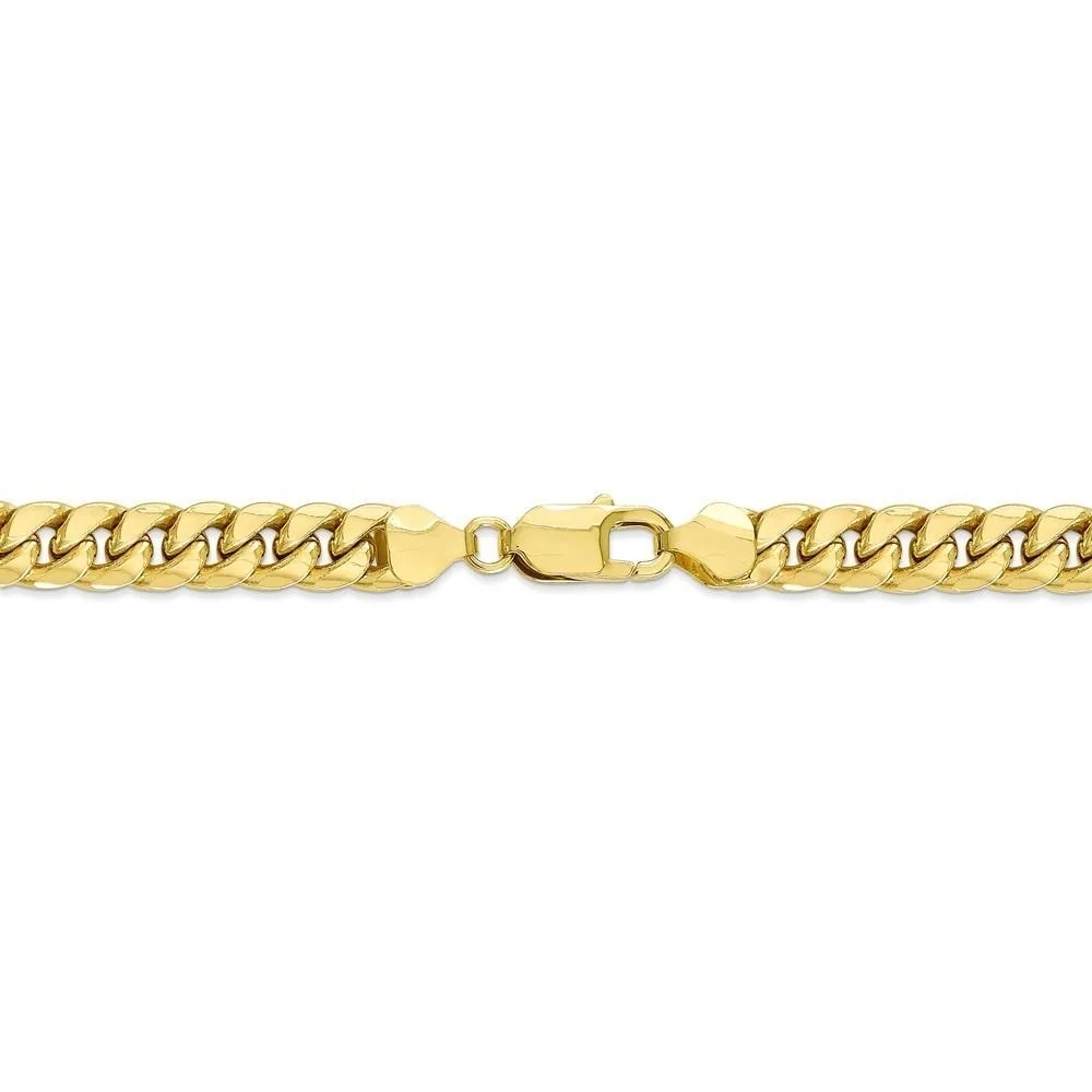 10k Yellow Gold Semi-Solid Miami Cuban Chain