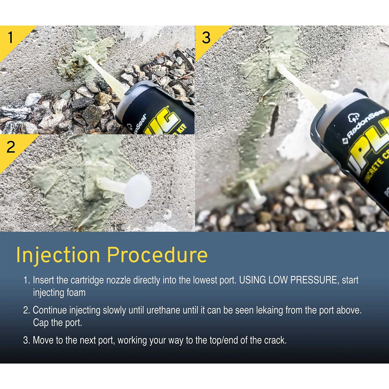 uPlug Concrete Foundation Crack Repair Kit. Repair Leaking Basement &amp; Foundation Wall Cracks &amp; Seams - Shop Hardware Tools Online Store
