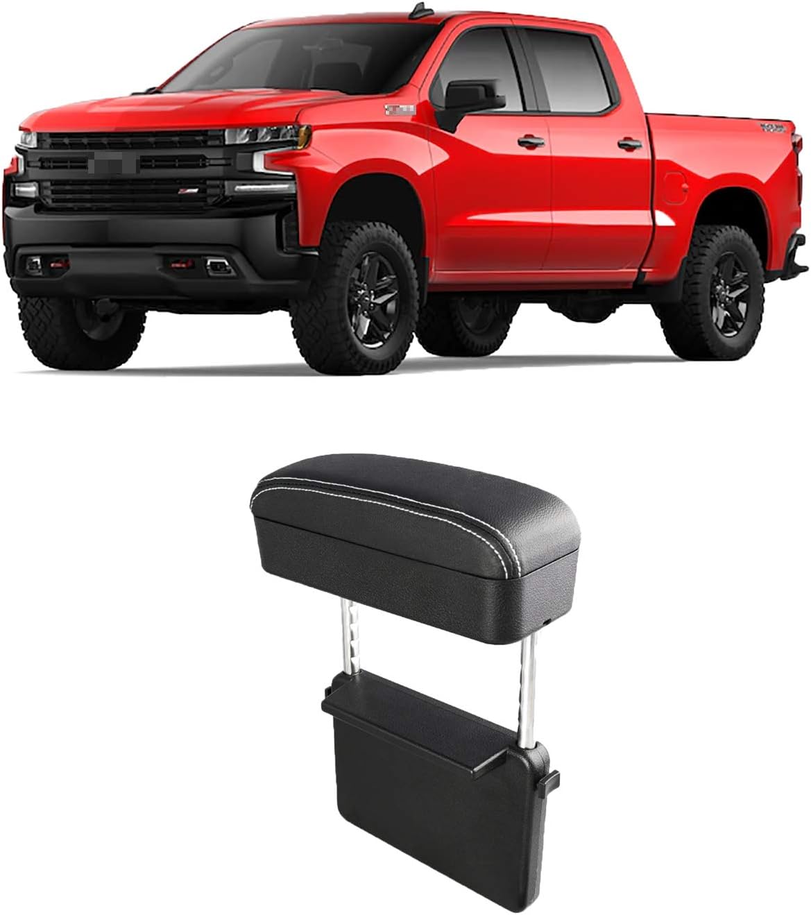 CDEFG Car Armrest Support Elbow Rest Pad Armrest Extender for GMC Sierra/Silverado 1500, Console Storage Organizer