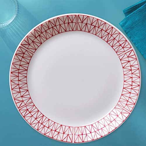 Corelle Everyday Expressions 12-Pc Dinnerware Set, Service for 4, Durable and Eco-Friendly, Higher Rim Glass Plate & Bowl Set