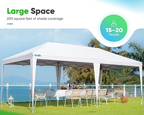 Quictent 10x20ft Easy Pop up Canopy Tent Instant Canopy Shelter Waterproof with Roller Bag