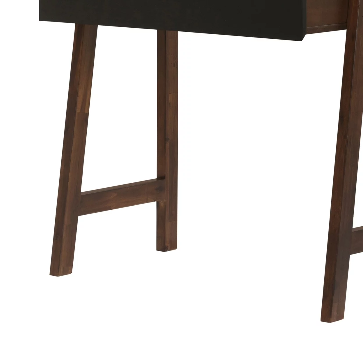 68 Inch Desk, Ladder Bookcase Shelves, 1 Drawer, Espresso Brown Acacia Wood- Saltoro Sherpi