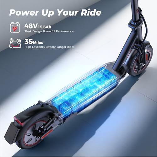 iScooter Electric Scooter Adults, 50/37 Miles Long Range,25/28 MPH Max Speed,750/800W Motor E Scooter Foldable with 10" Pneumatic Tires, Turn Signals