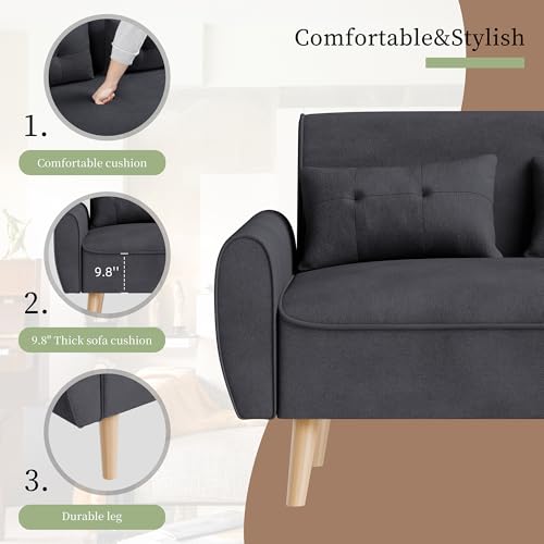 Vongrasig 47" Small Modern Loveseat Sofa