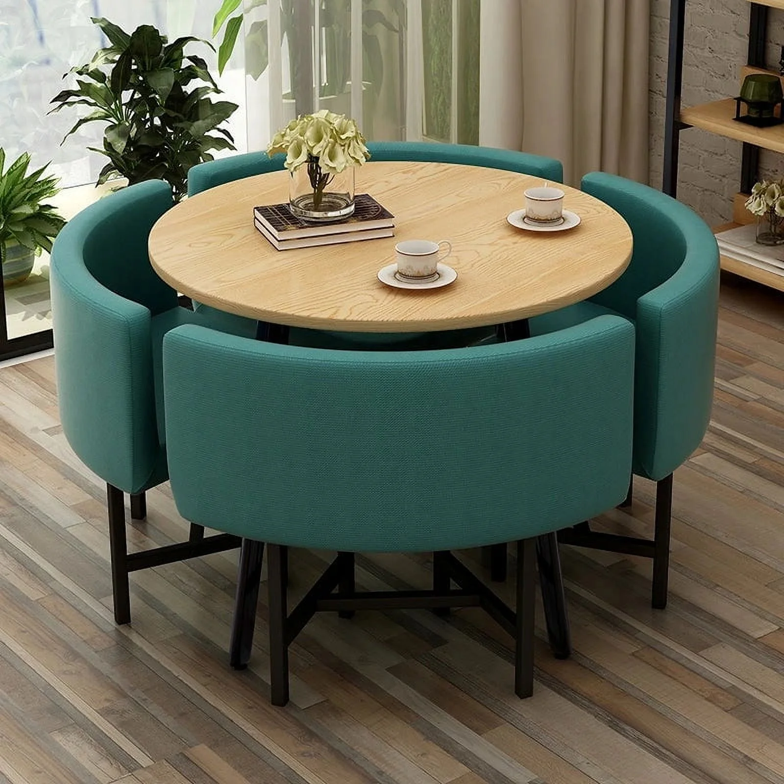 Dining Table Set 4 Chairs Office Reception Seat Suits Negotiation Table Casual Visitor Round Table Visitor Office Desk Chair Set