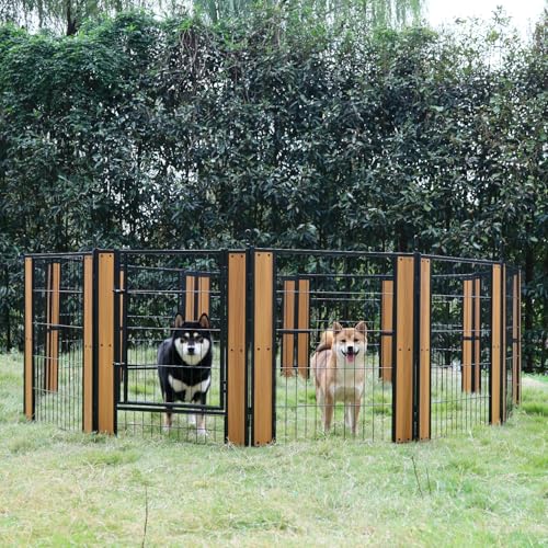Heavy Duty Dog Playpen 32 Inch Height - Indoor Outdoor Pet Fence Enclosure for Medium and Small Dogs