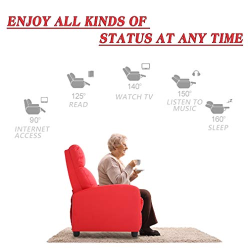 BestMassage | Recliner Chair | with 2 Point Massage Function | Black | with Lumbar Support, Adjustable Push Back, Wide Armrests