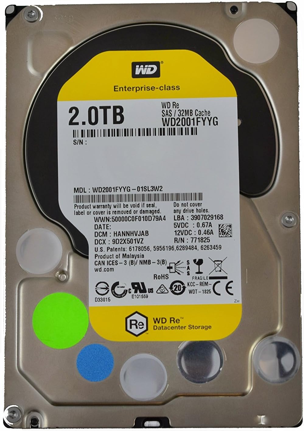 Western Digital Re WD3001FYYG 3TB 7200 RPM SAS 6Gb/s 32MB Cache 3.5 Inch Datacenter Capacity Enterprise Hard Drive