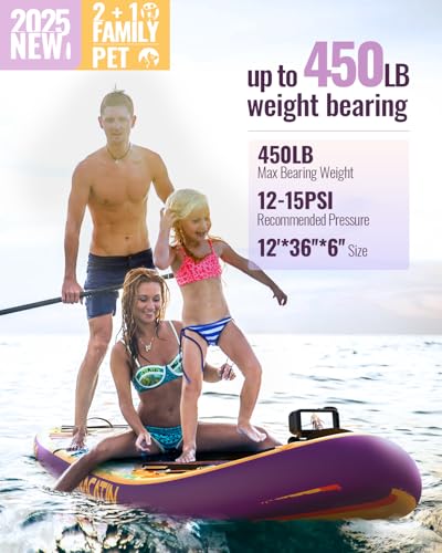 Inflatable Stand Up Paddle Board 12' with Kayak Seat & Dual Paddles &ndash