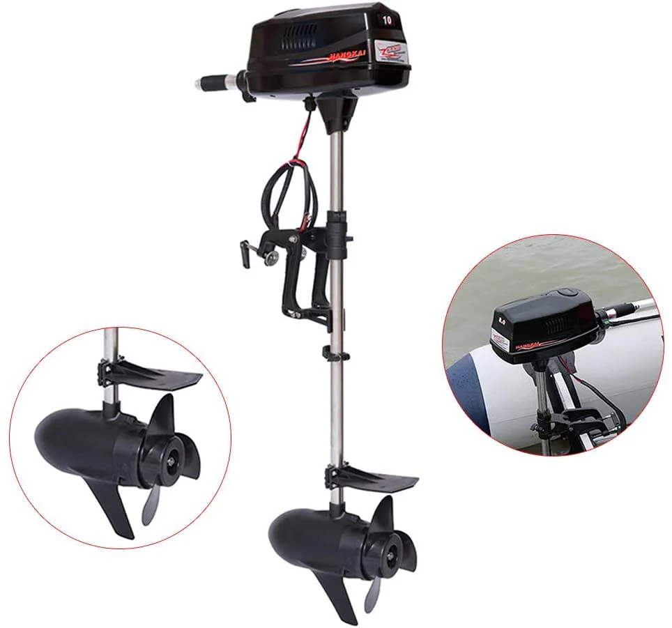 Anqidi 6HP 4 Stroke 140CC Outboard Motor Heavy Duty Inflatable Fishing Boat Gasoline Engine Manual Start TCI Air Cooling System 4500-5500Rpm(Joystick