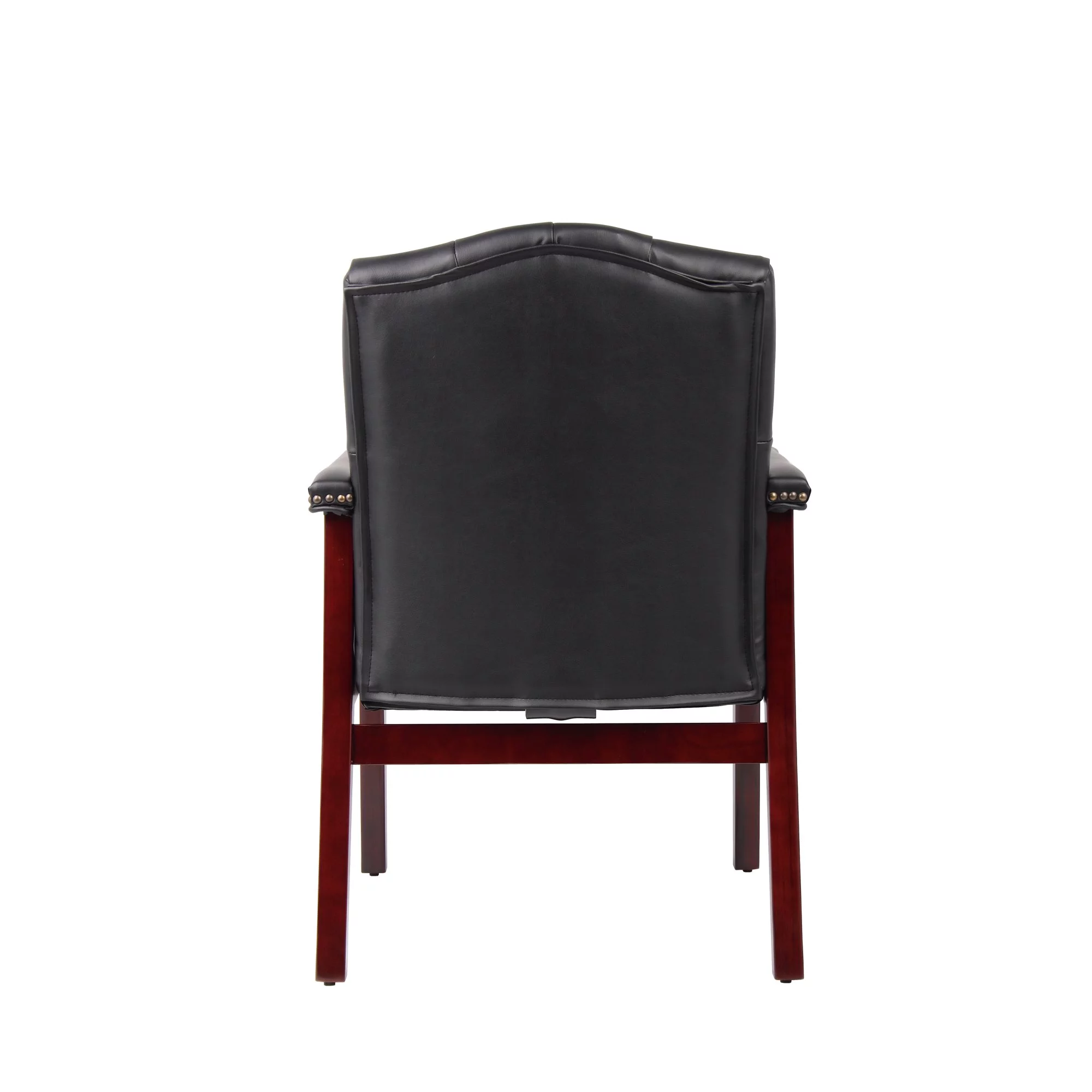 Leather Reception Guest Chairs W/Padded Seat and Arms Ergonomic Mid-Back Office Executive Side Chair for Meeting Waiting Room Conference Office Guest