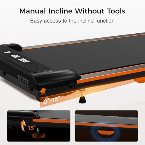 GORISE Walking Pad, Under Desk Treadmills for Home, Walking Pad with Incline, Treadmills with Remote Control APP LED Display