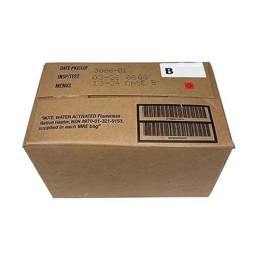 Ammo Can Man MRE (Meals-Ready-To-Eat) Case - Genuine Military Surplus MRE Case | 2026 Inspection Date (A Case Only - Menus 1-12)
