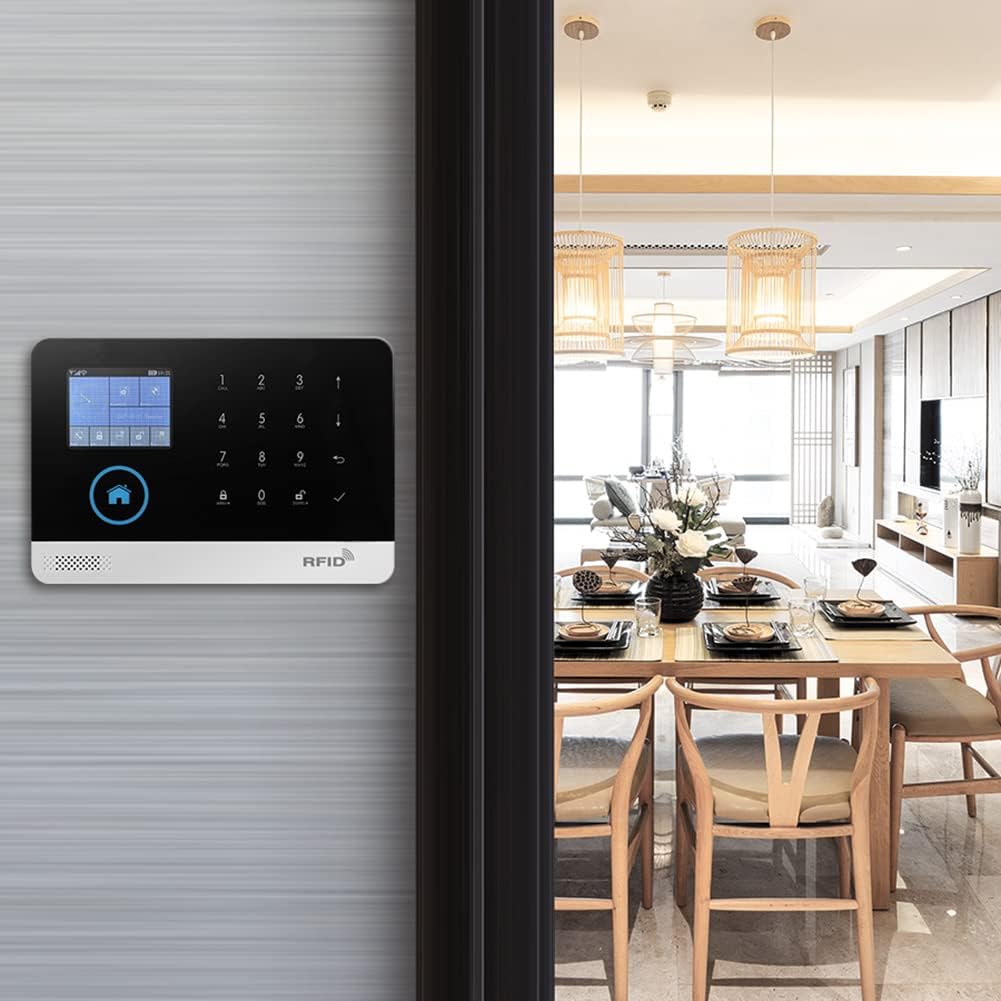 Wireless WiFi Smart Home Security DIY Alarm System DIY Home Wi-Fi Alarm Kit with Motion Detector,Notifications with app,Door/Window Sensor, Siren