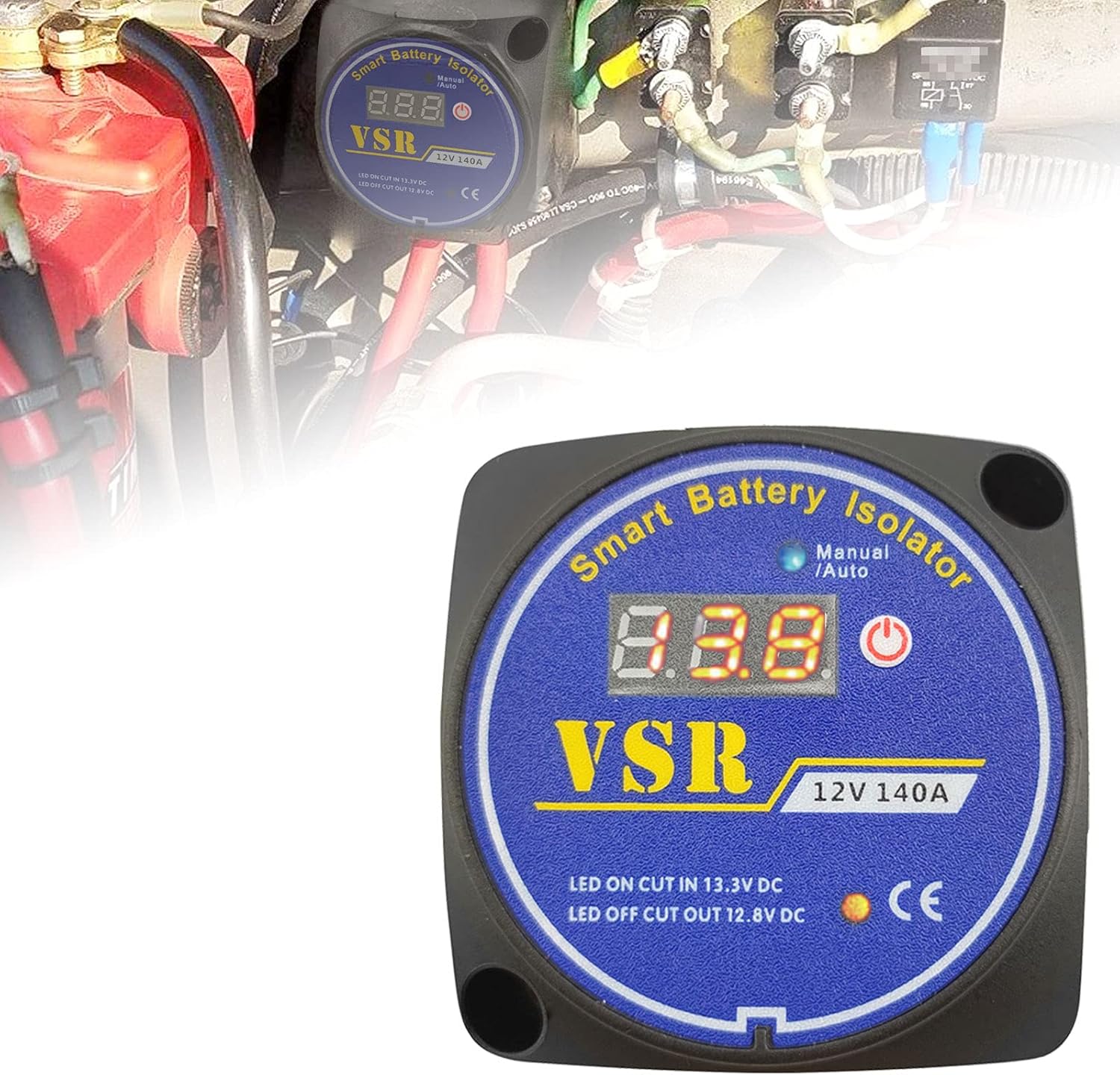 Dual Battery Isolator 12V 140Amp, Voltage Sensitive Relay VSR