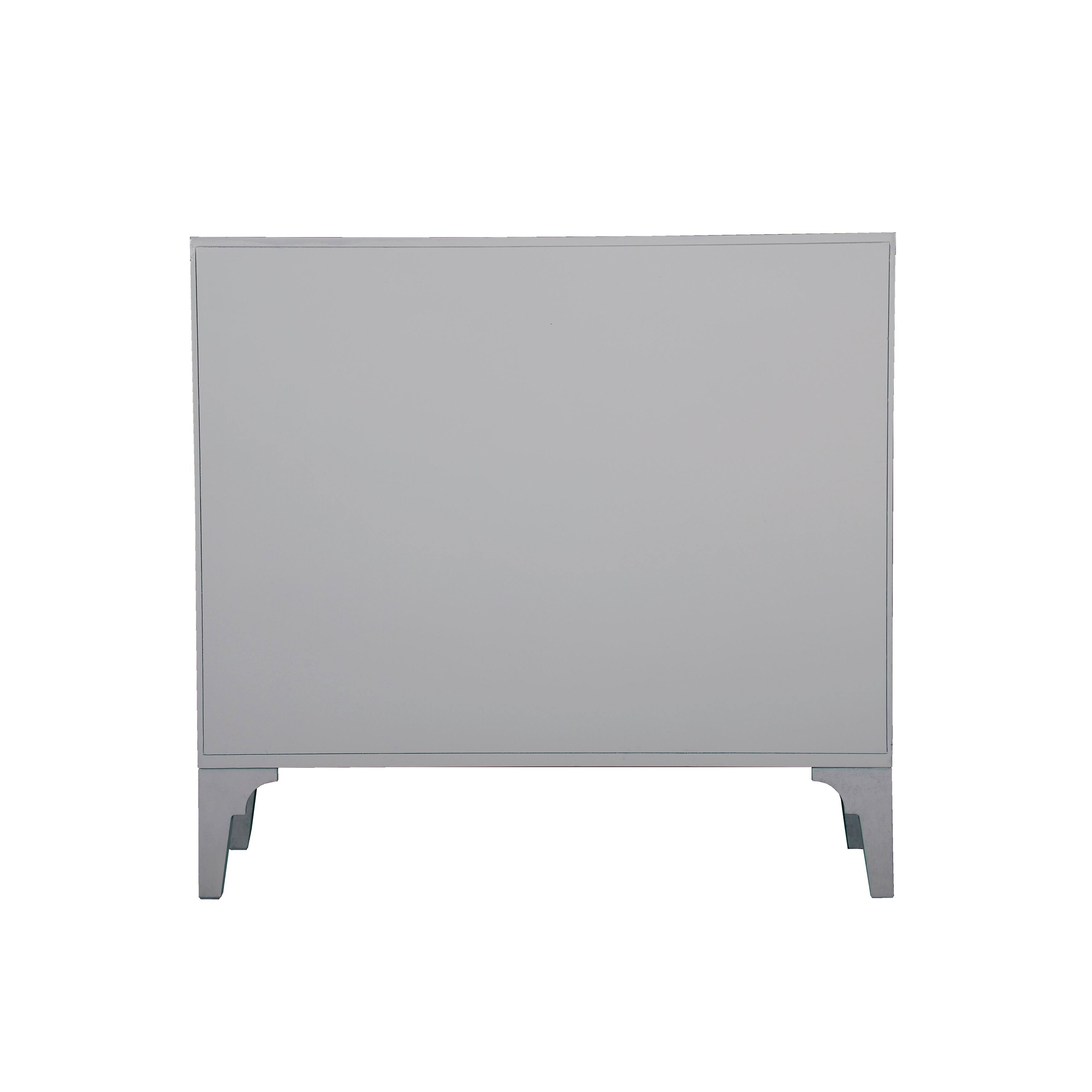 Moroccan Pattern Two Door Accent Chest in Storm Grey