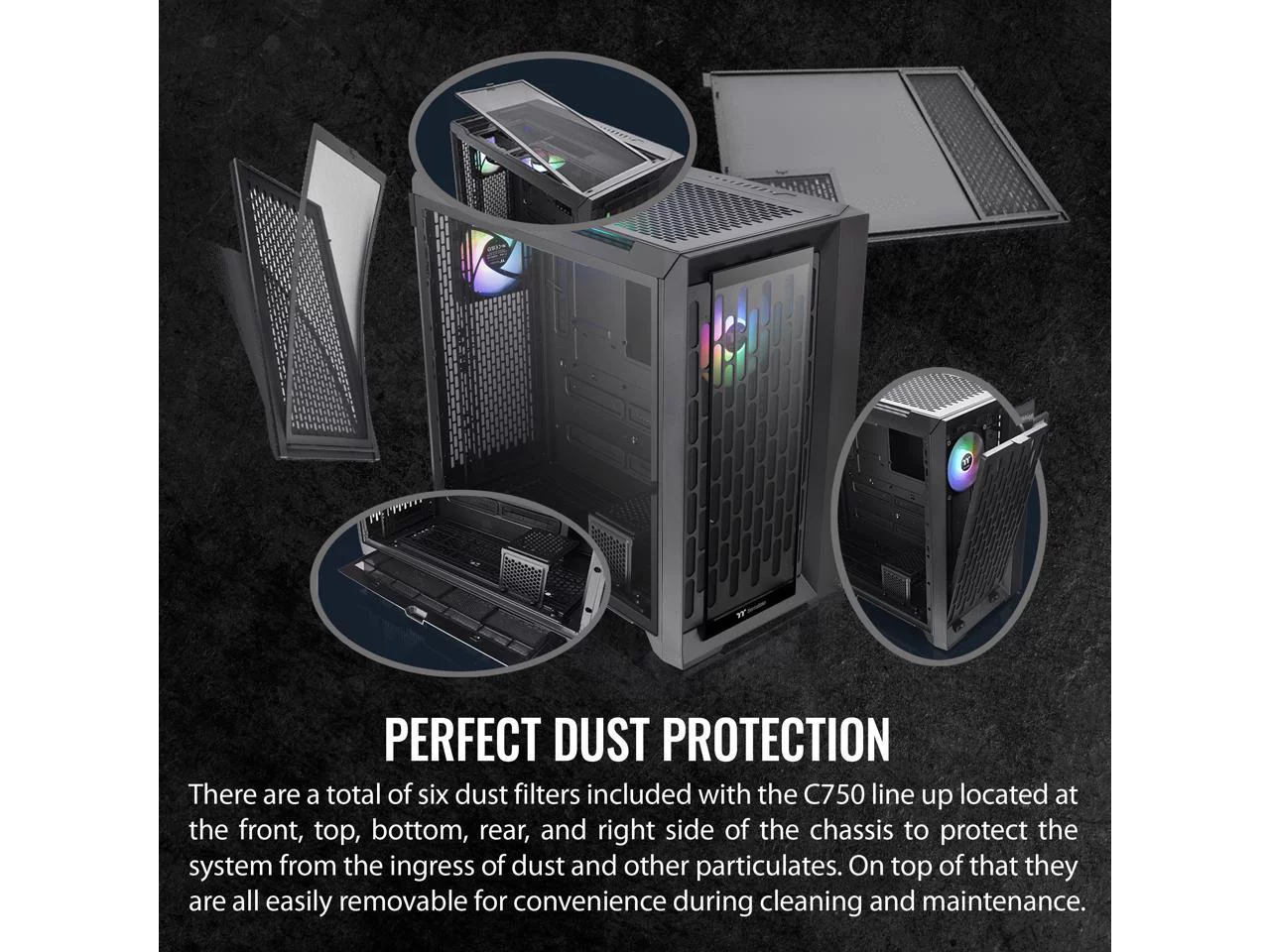 Thermaltake CTE C750 TG ARGB E-ATX Full Tower with Centralized Thermal Efficiency Design; 3x140mm CT140 ARGB Fans Pre-Installed