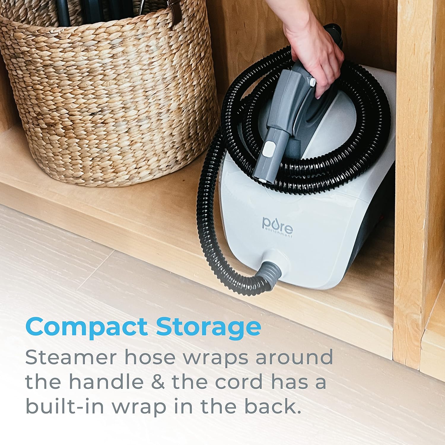 Pure Enrichment PureClean Steam Cleaner with 17 Accessories, Multi-Purpose Household Rolling Steamer for Chemical-Free Deep Cleaning of Floors