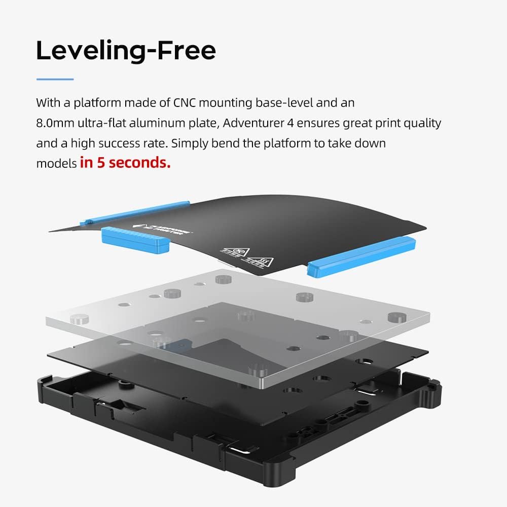 Flashforge Adventurer 4 3D Printer Leveling-Free with Quick Removable Hign Temp Nozzle Large 3D Printer Built-in HD Camera and HEPA13 Air Filter