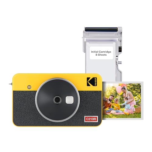 KODAK Mini Shot 3 Retro 4PASS 2-in-1 Instant Digital Camera and Photo Printer (3x3 inches) + 60 Sheets Cartridge Bundle, White