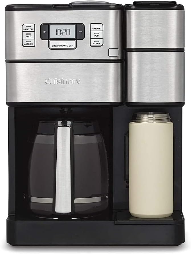 Cuisinart SS-GB1 2 IN 1 Coffee Center Grind and Brew & Single Serve K Cups With Cleaning Cups and Descaling Liquid Bundle (3 Items)