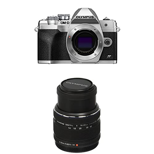 OM SYSTEM OLYMPUS E-M10 Mark IV Silver Micro Four Thirds System Camera M.Zuiko Digital ED 14-42mm F3.5-5.6 EZ kit 20MP Sensor 5-Axis Image