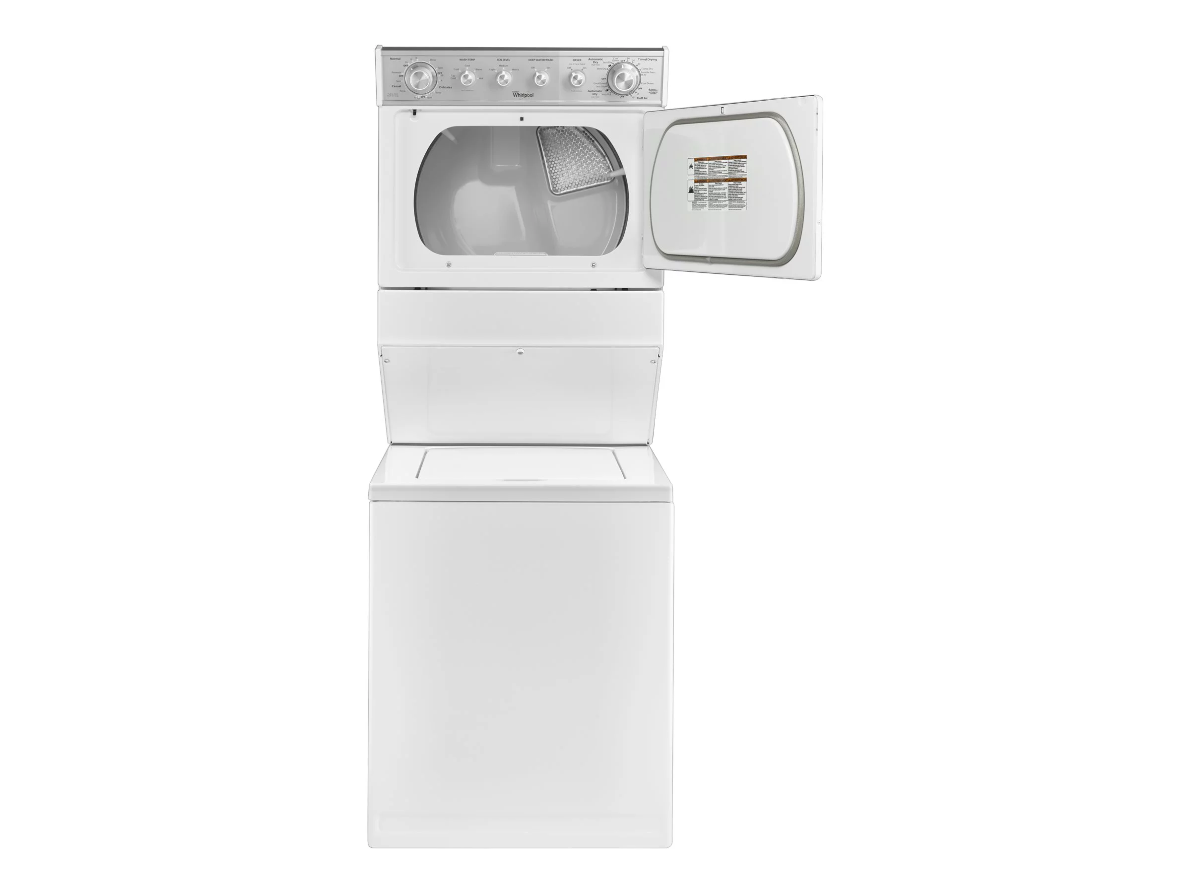 Whirlpool WETLV27FW - Laundry center - width: 27 in - depth: 32 in - height: 71.7 in - 640 rpm - white
