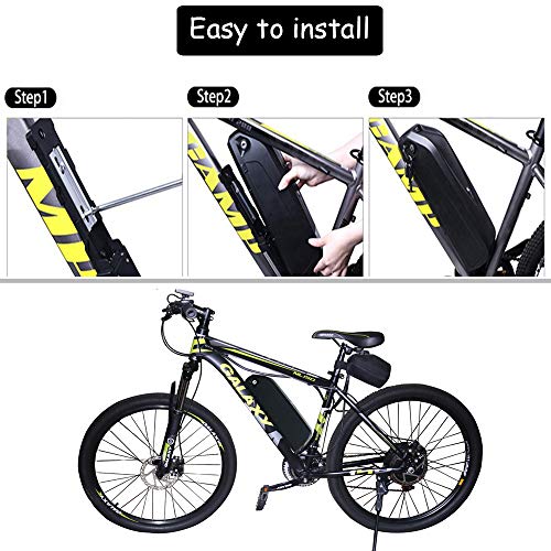 Yasco 48v/52v/36v 13Ah/17.5Ah/20Ah Ebike Battery for 500w/750w/1000w/1200w/1500w Adult Electric Bike Conversion Kit Removable Large Capacity Lithium