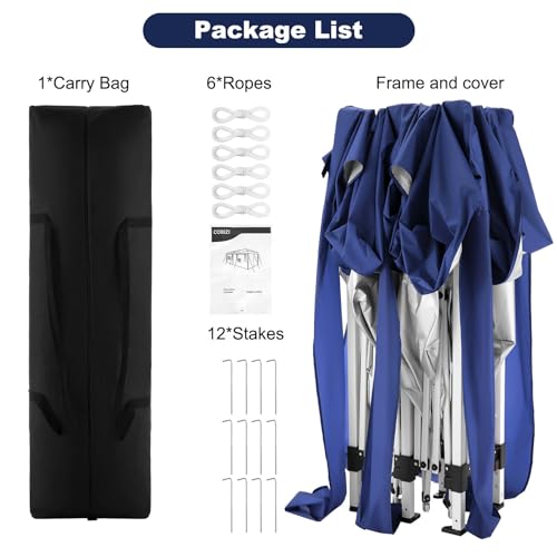 COBIZI Canopy 10x20 Pop Up Canopy Tent with 6 Sidewalls Party Tents for Parties Weddings Backyard Waterproof Canopy Outdoor Commercial Canopy Event