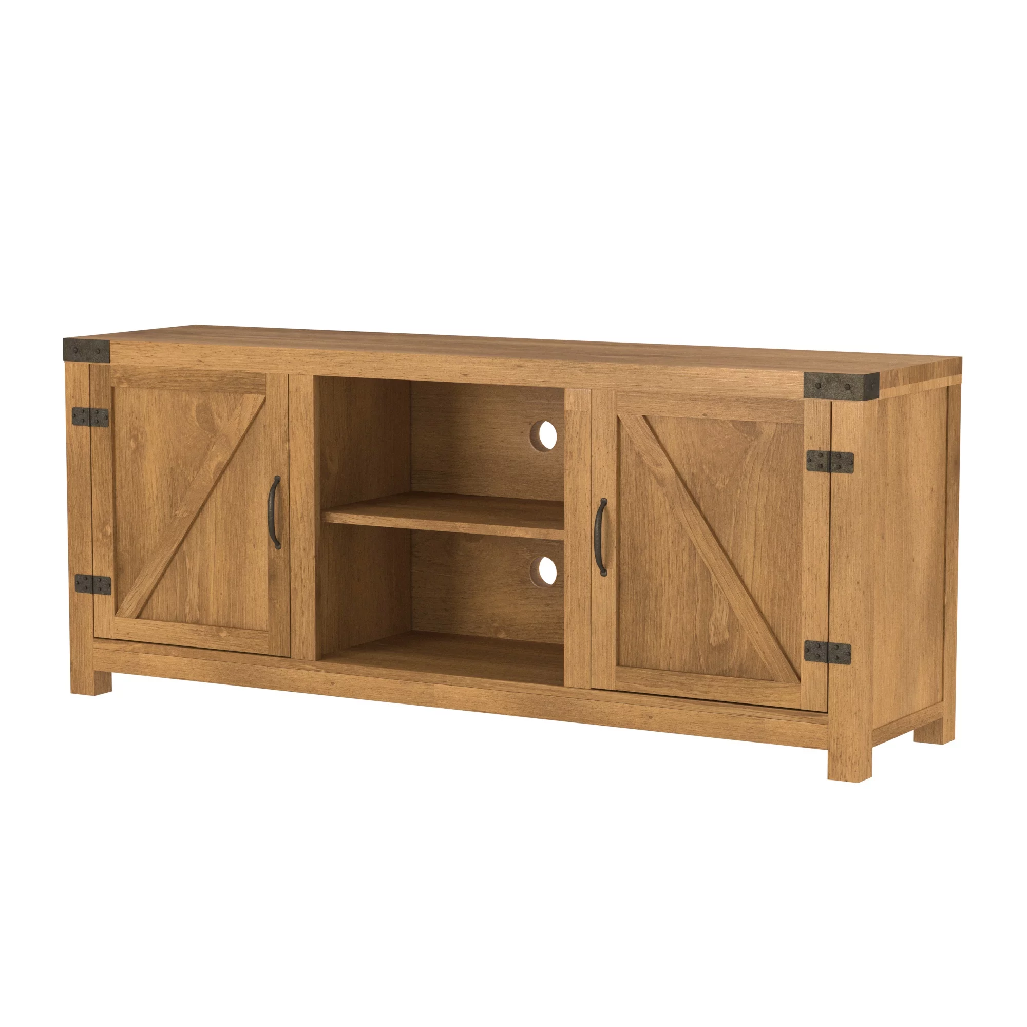 Walker Edison Modern Farmhouse Barn Door TV Stand for TVs up to 65, Grey Wash