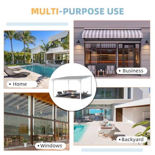 AECOJOY 10&rsquo; x 10&rsquo; Gazebo, Wall Mounted Gazebos Pergola on Clearance, Outdoor Patio Lean to Gazebo Awnings for Deck, Porch