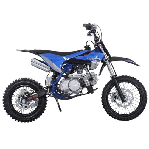 X-PRO X27 125cc Dirt Bike with 4-Speed Semi-Automatic Transmission, Kick Start, Big 14"/12" Tires! Cradle Type Steel Tube Frame! (Black)