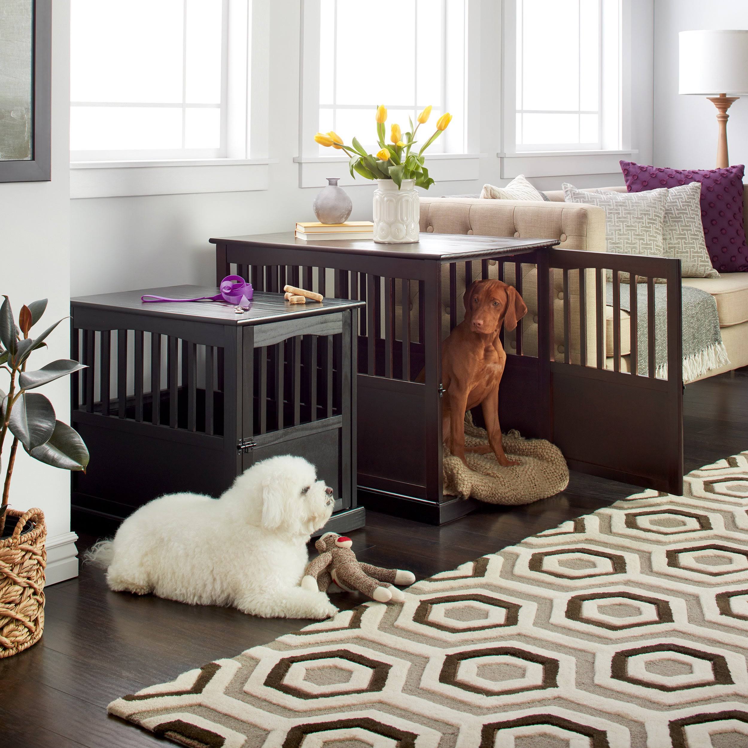 Casual Home Pet Crate End Table - Walnut
