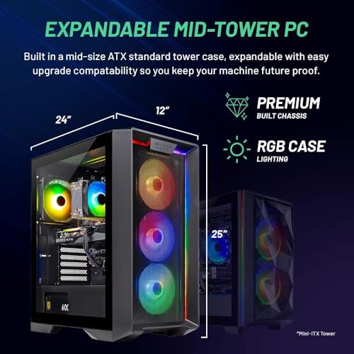Skytech Gaming Nebula Gaming PC Desktop – AMD Ryzen 5 3600 3.6 GHz, NVIDIA GTX 1650, 500GB NVME SSD, 16GB DDR4 RAM 3200, 600W Gold PSU, 11AC Wi-Fi