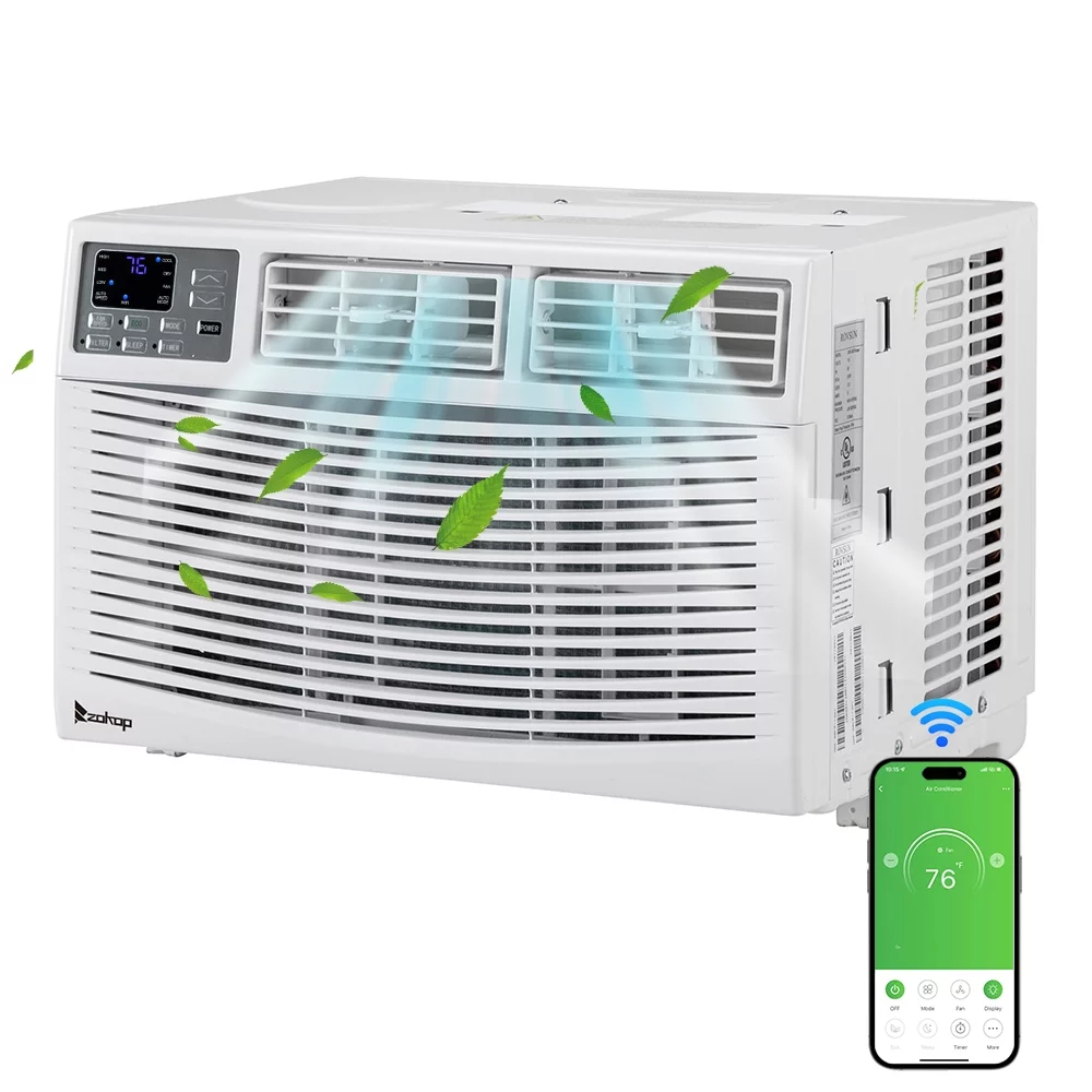 SalonMore 12000BTU 110V Window-Mounted Remote Control Air Conditioner, White