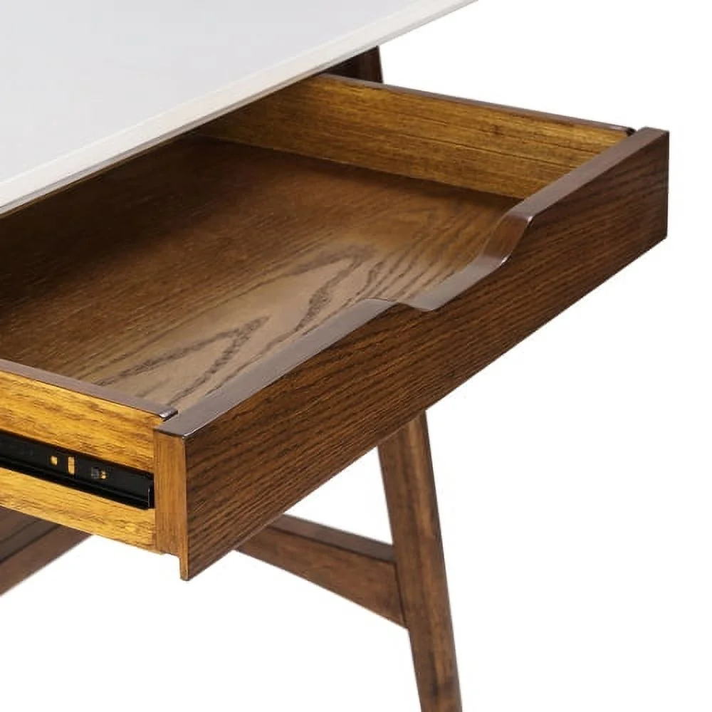 Parker Desk Wood - Off White + Pecan