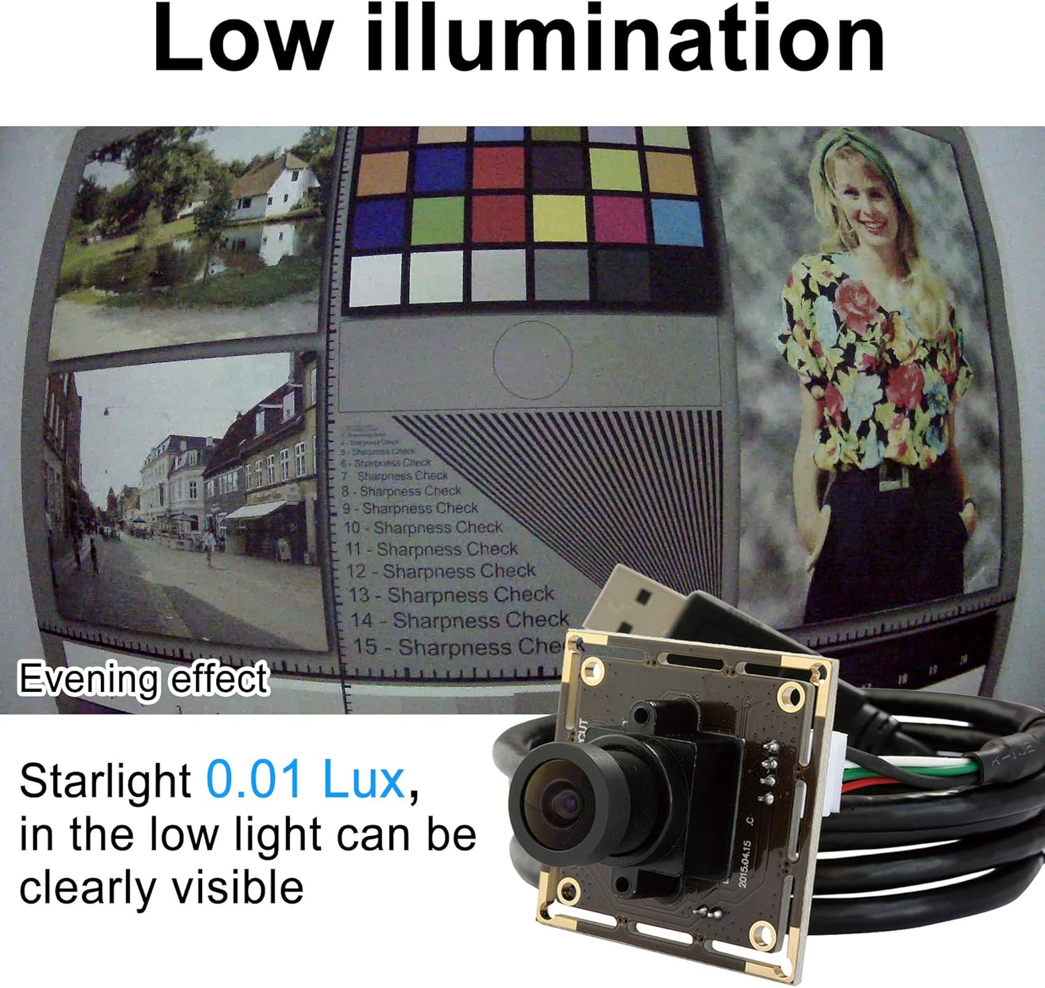 ELP 2.1mm Lens Wide Angle Webcam Low Illumination USB Camera Module for Day&Night Linux Vision Pack of 2