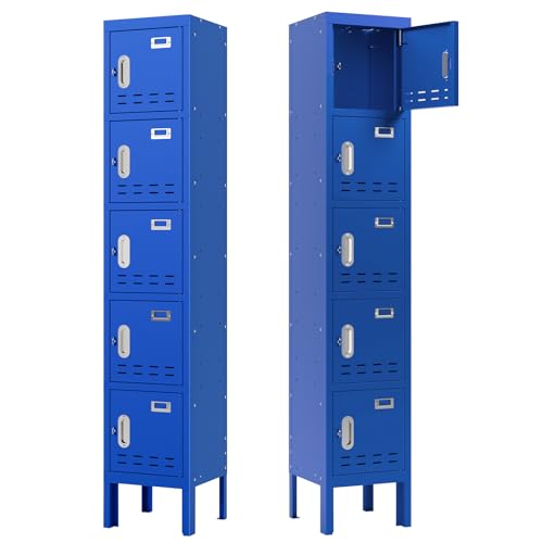 Metal Locker with 5 Doors,Lockers for Employees,66'' Steel Storage Locker for School,Gym, Office, Office,Garage