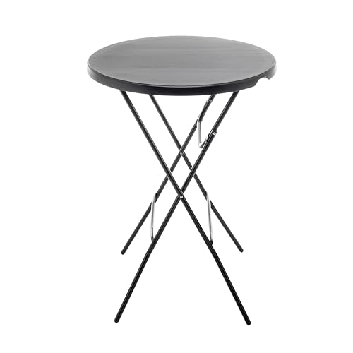 BTEXPERT White 2.63 Foot 32in Round Plastic Bar Height Folding Cocktail Table 330lb Weight Capacity Commercial Portable Banquet Dining Wedding Party